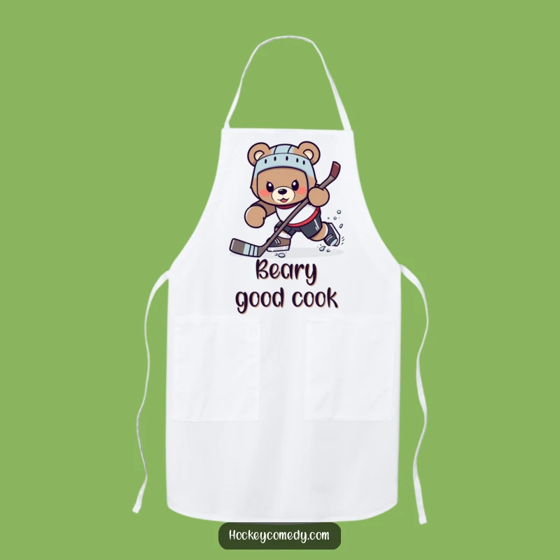 Funny Bear Hockey Apron - Determined Chef’s Kitchen Wear Gift