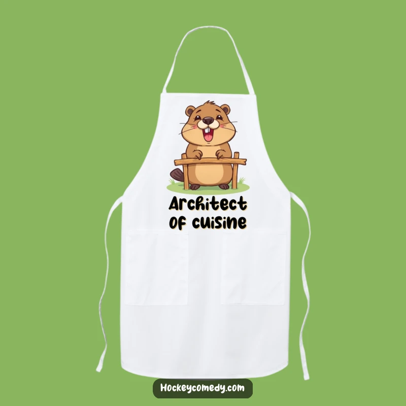 Funny Beaver Goalpost Apron: Cook with Build-It-Yourself Enthusiasm