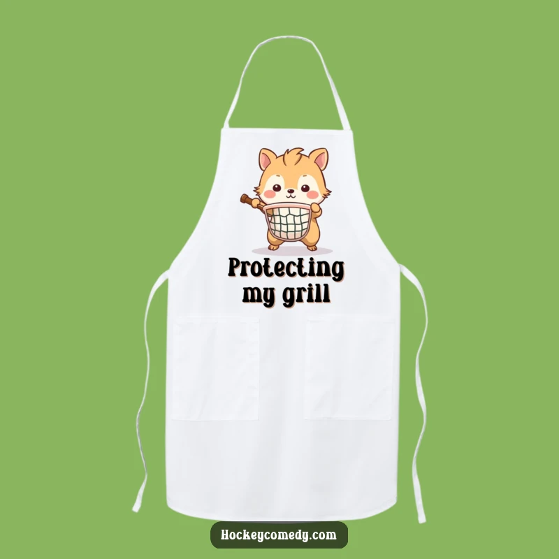 Funny Brave Animal Apron - Kitchen Defense with Determined Goalie Humor Gift