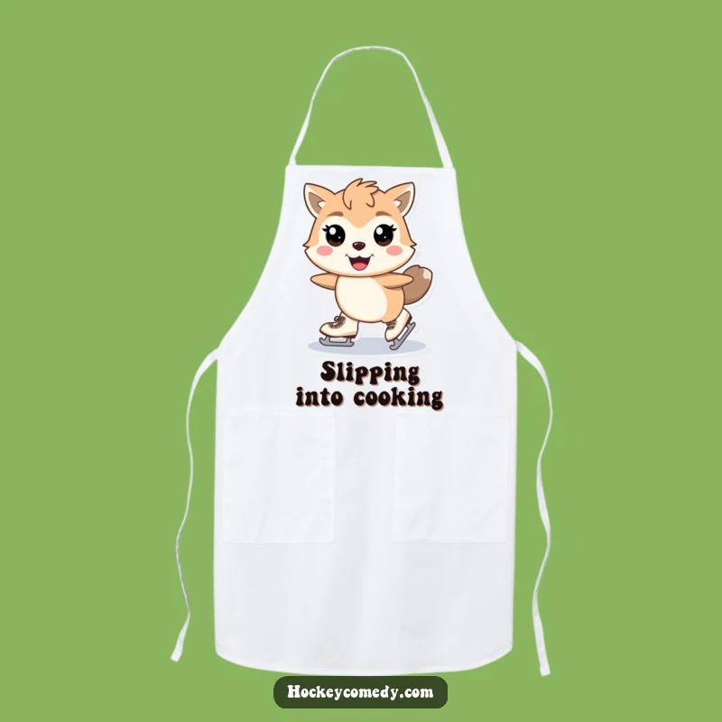 Funny Skating Animal Apron - Glide Through Cooking, Stylish Kitchen Fun, Great Gift