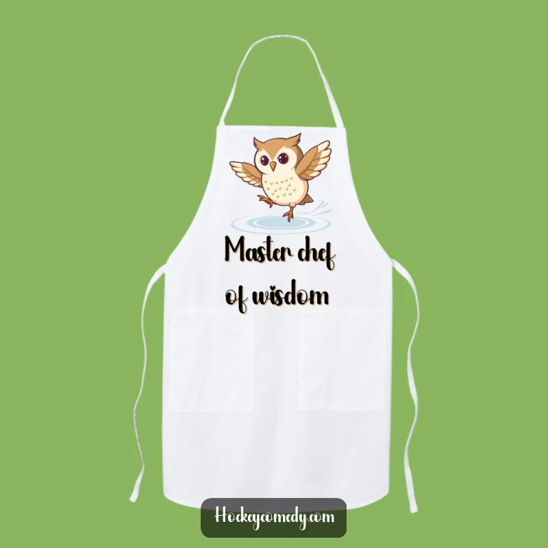 Funny Skating Owl Apron: Cook with Determined Focus This Season