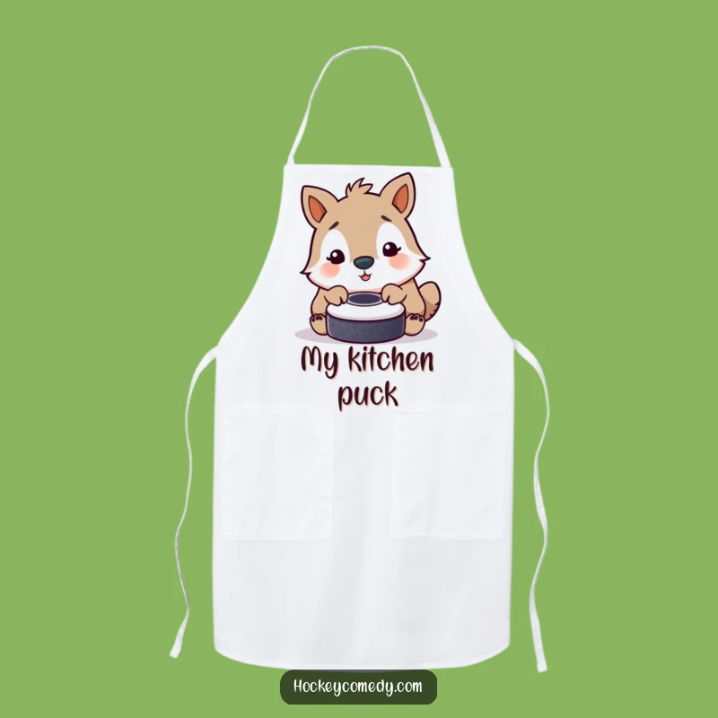 Funny Playful Animal Apron - Kitchen Fun with Puck Nudge Humor Gift