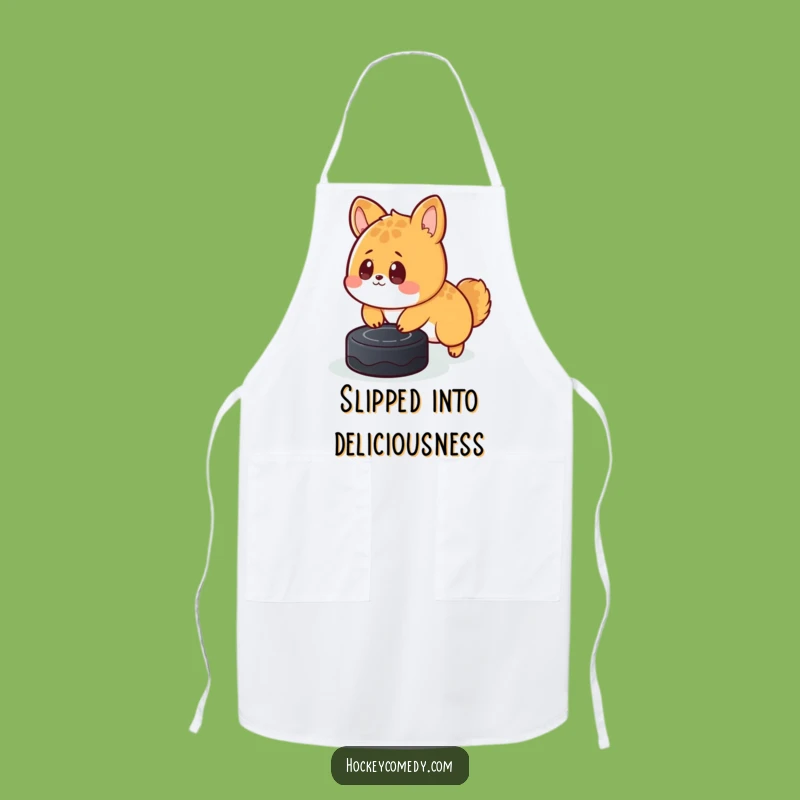 Funny Animal Puck Trip Apron - Kitchen Mishap Humor