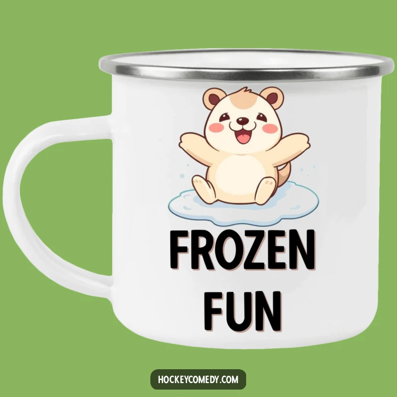 Funny Animal Ice Skating Camping Mug - Outdoor Winter Joy Gift