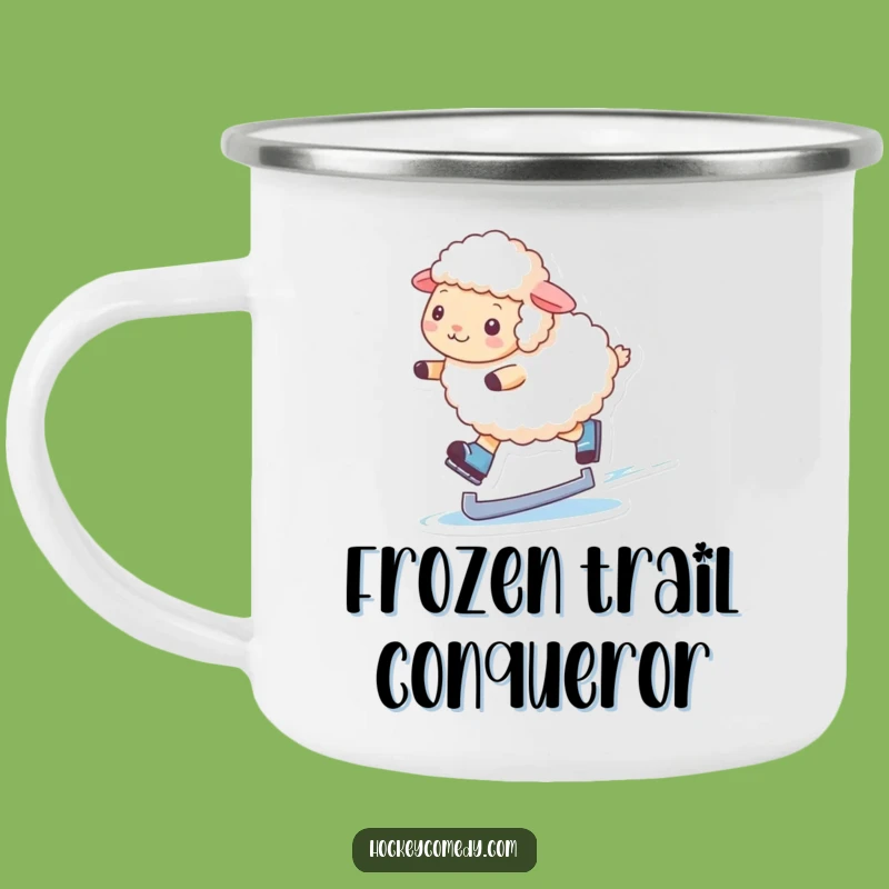 Funny Skating Sheep Camping Mug: Adventure with Graceful Glides