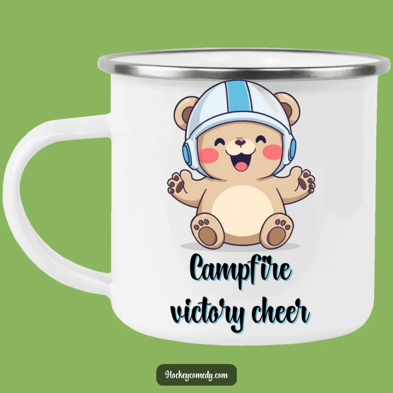 Funny Bear Goal Camping Mug: Rugged Enamel Mug, Outdoor Sports Fan Gift
