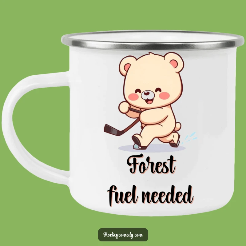 Funny Bear Hockey Camping Mug: Clumsy Deke Drinkware for Outdoors