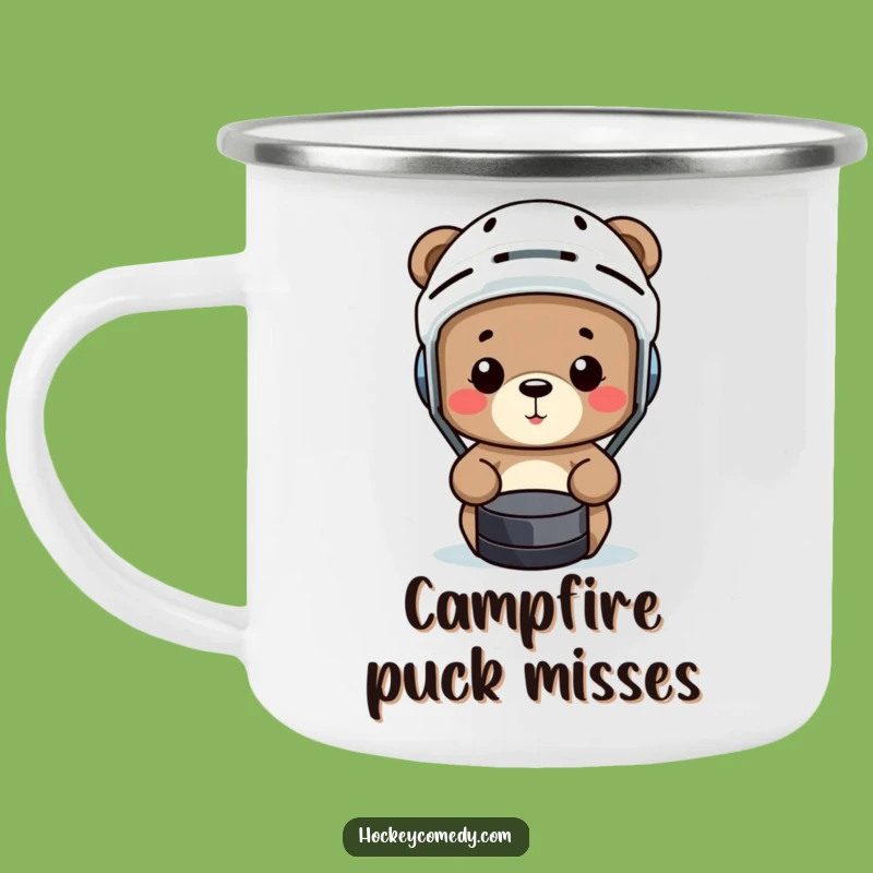 Funny Hockey Bear Camp Mug - Outdoor Sports Humor, Gift