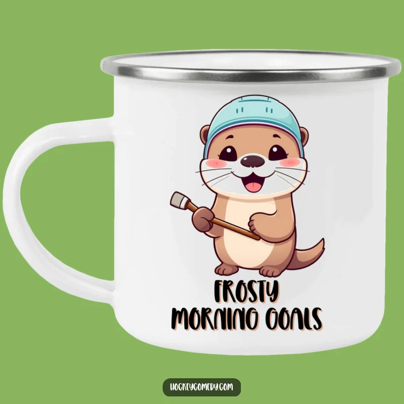 Funny Otter Hockey Camping Mug: Cute Helmet Drinkware for Outdoors