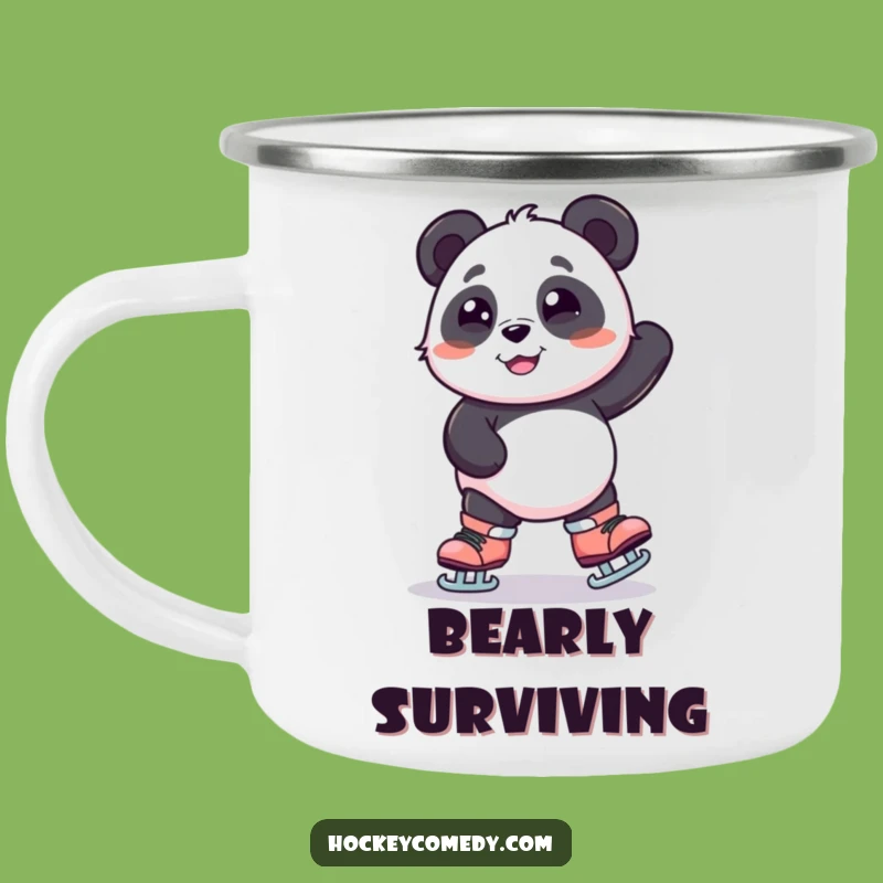 Funny Panda Skating Camping Mug - Adventure-Ready Wobbly Bear Cup, Perfect Funny Gift