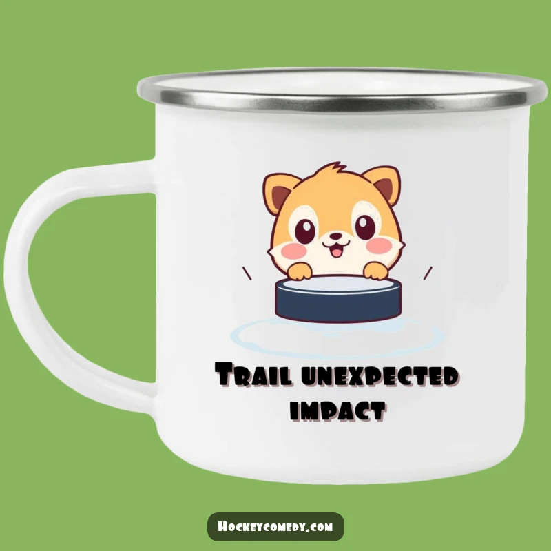 Funny Surprised Animal Camping Mug - Outdoor Humor with Hockey Puck Scare Gift
