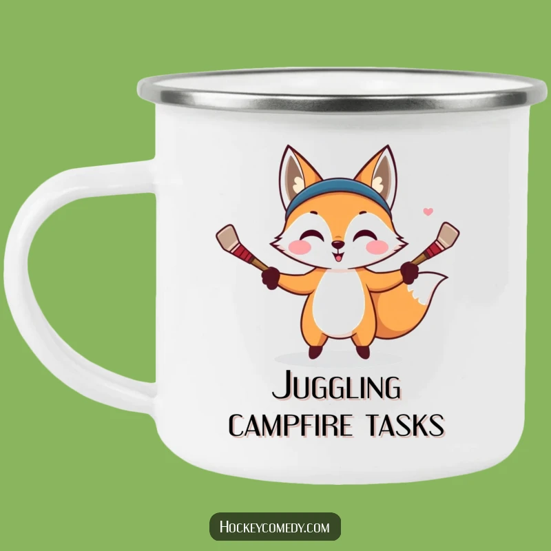 Funny Fox Juggler Camping Mug - Trickster's Brew on the Go!
