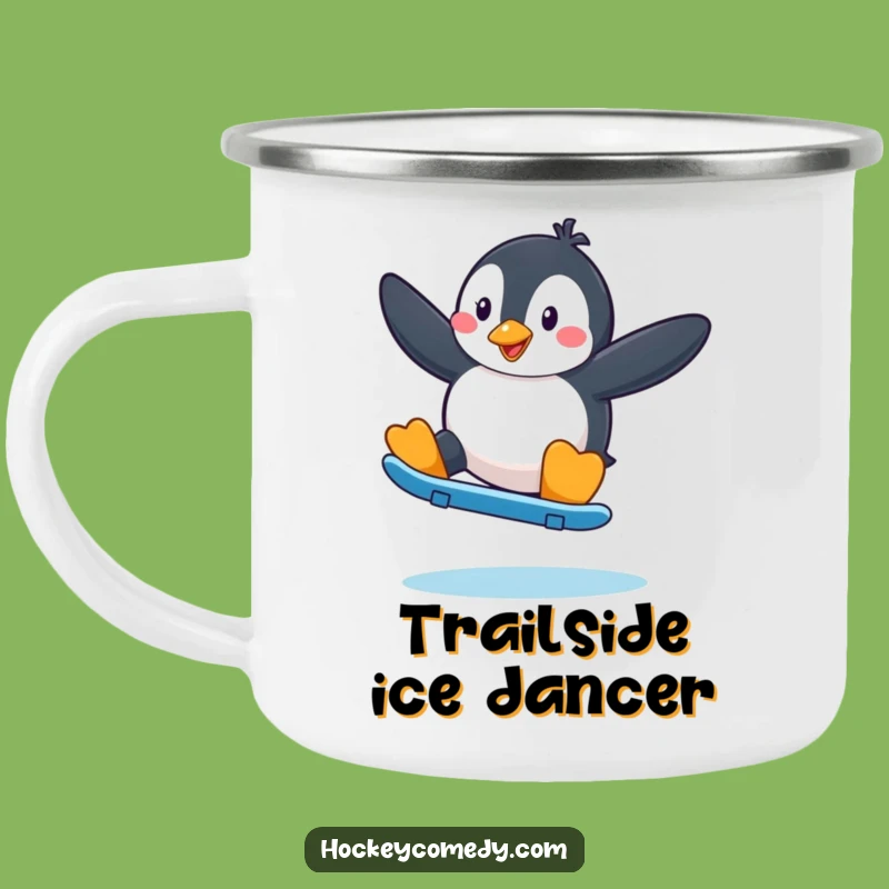 Funny Penguin Skater Camping Mug: Cool Campfire Vibes - A Funny Gift
