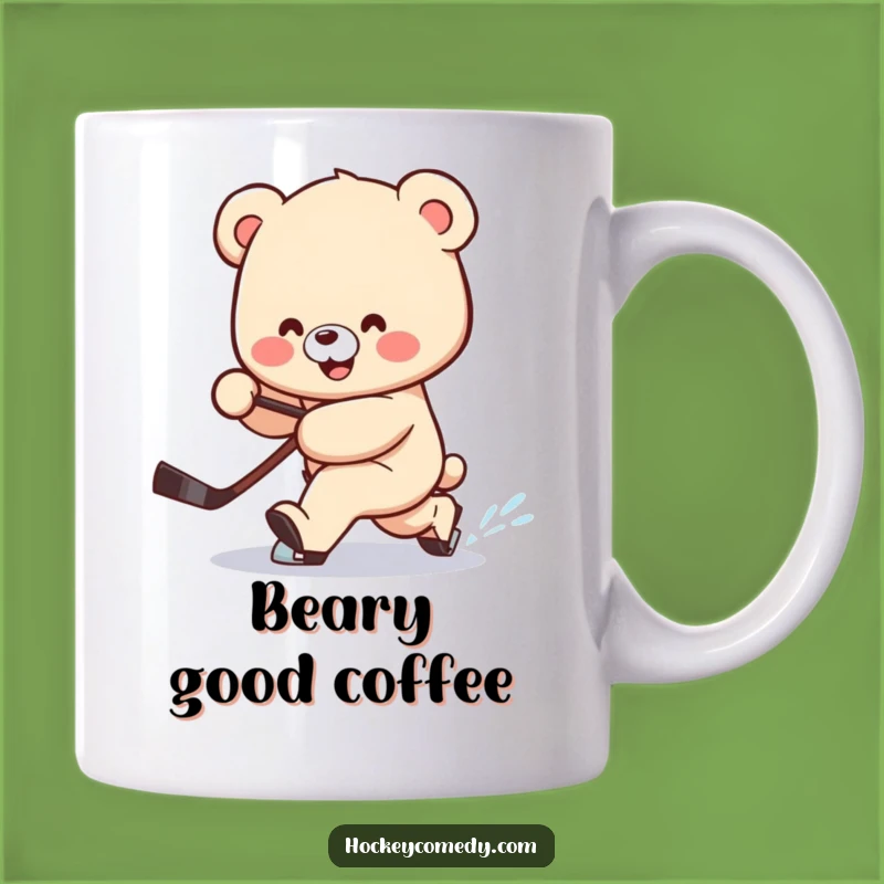 Funny Bear Hockey Mug: Clumsy Deke Gift for Hockey Fans