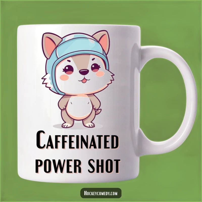 Funny Animal Slapshot Mug - Determined Hockey Player Gift