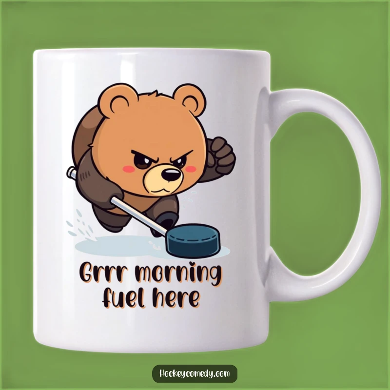 Funny Bear Hockey Mug - Aggressive Puck Chaser Gift for Sports Fans