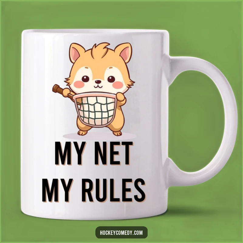 Funny Brave Animal Hockey Mug - Determined Net Defender Gift