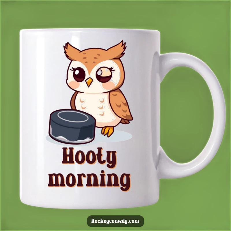Funny Owl Hockey Mug - Puck-Catching Bird Gift Idea