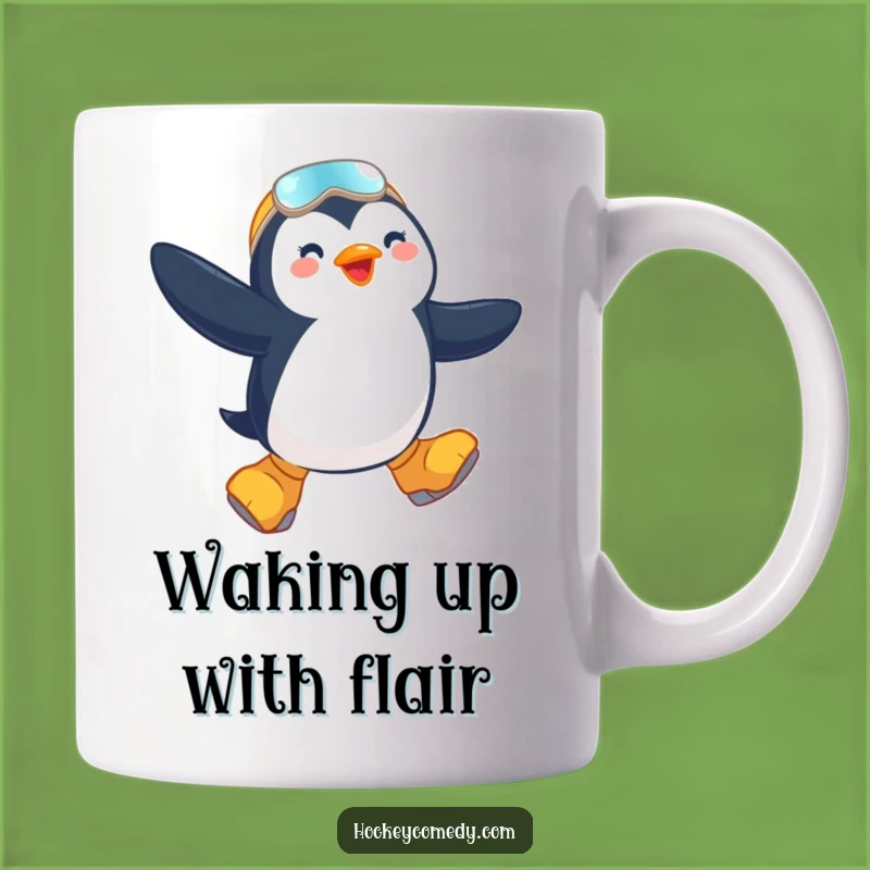 Funny Penguin Skater Mug - A Joyful Gift for Winter Fun Lovers!