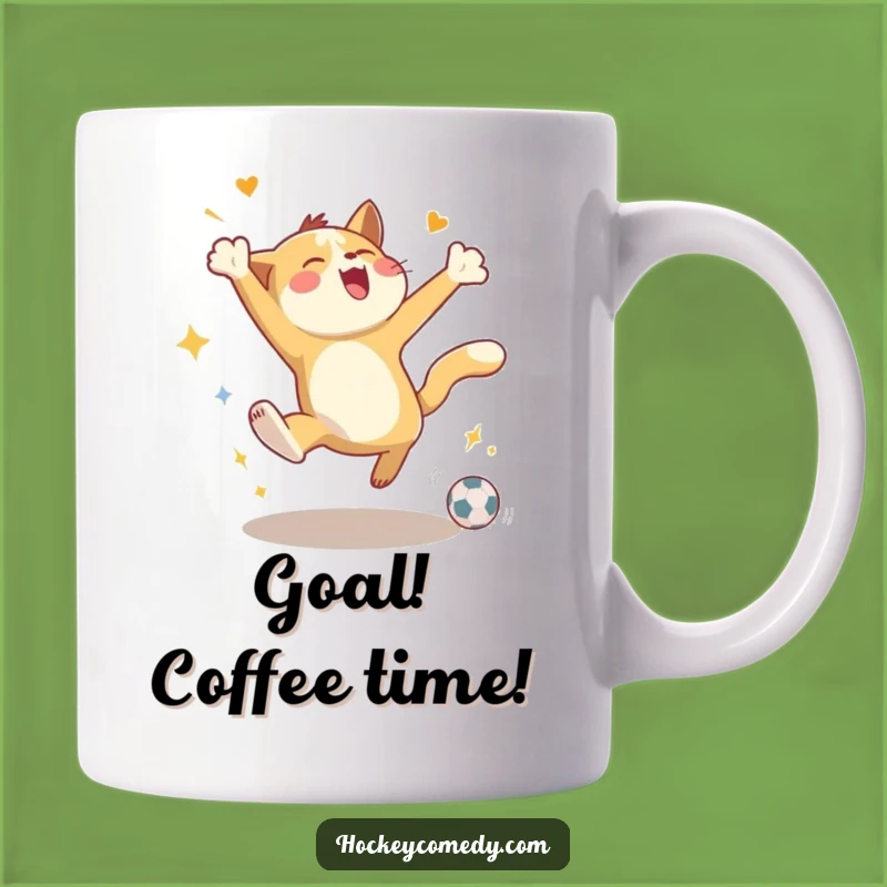 Funny Animal Goal Celebration Mug - Joyful Leaping Pet Gift