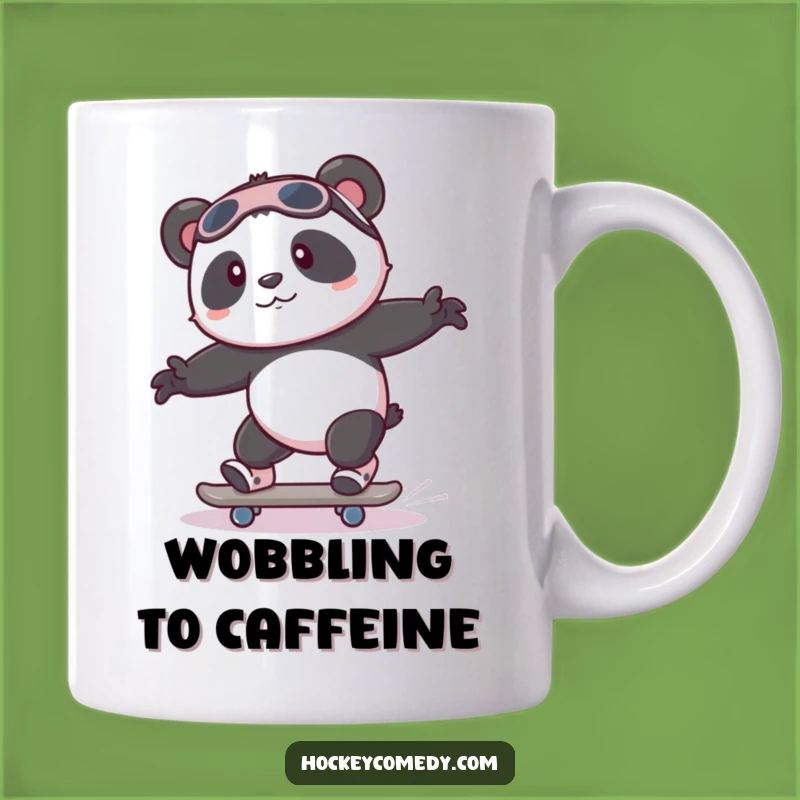 Funny Panda Skating Mug - Wobbly Beginner Humor, Gift