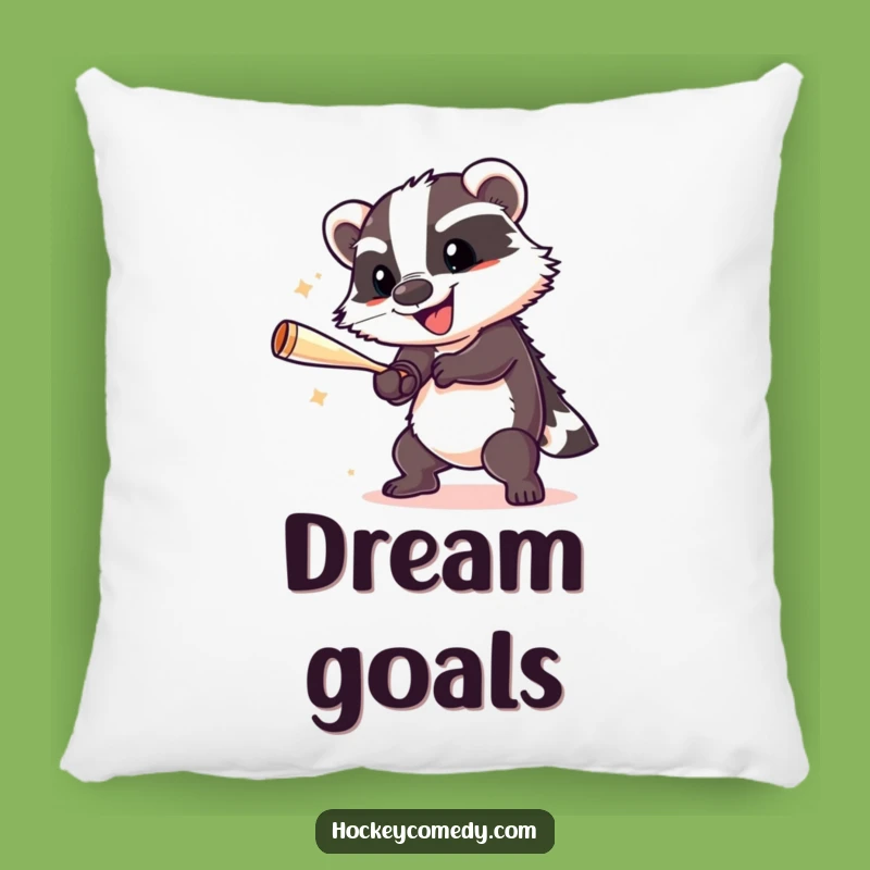 Funny Badger Hockey Pillow: Cozy Up with Game Day Spirit