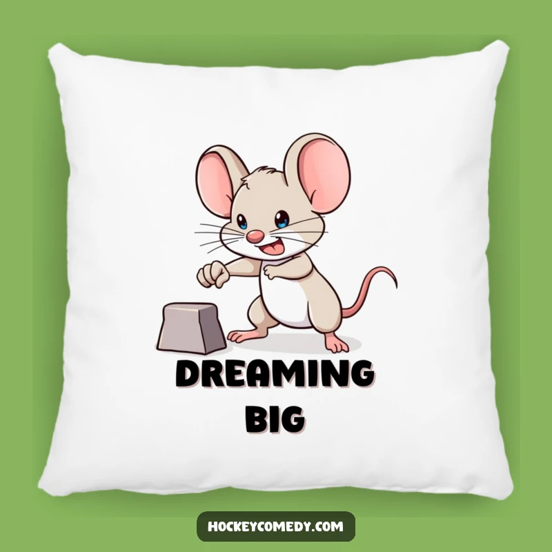 Funny Brave Mouse Pillow - Cozy Goal Getter Cushion, Adorable Gift!