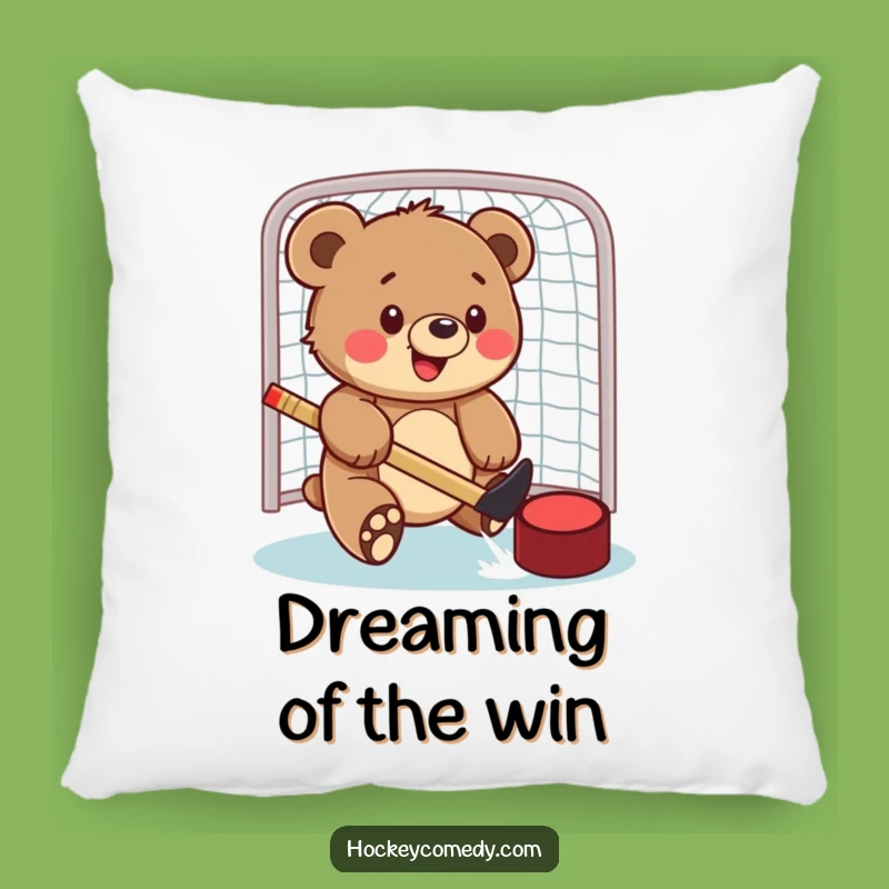Funny Bear Cub Hockey Pillow - Cozy Up with a Winner!