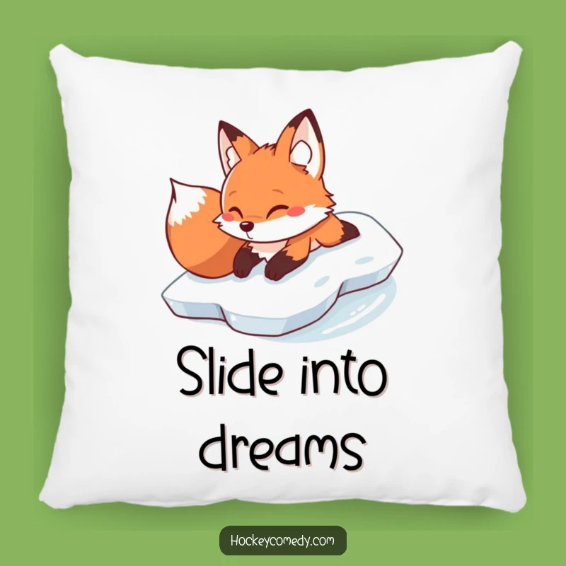 Funny Fox Belly Slide Pillow - Cozy Winter Humor, Gift