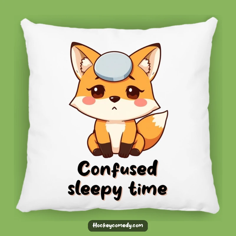 Funny Fox Puck Pillow: Soft Cushion, Confused Character, Ideal Comfy Gift