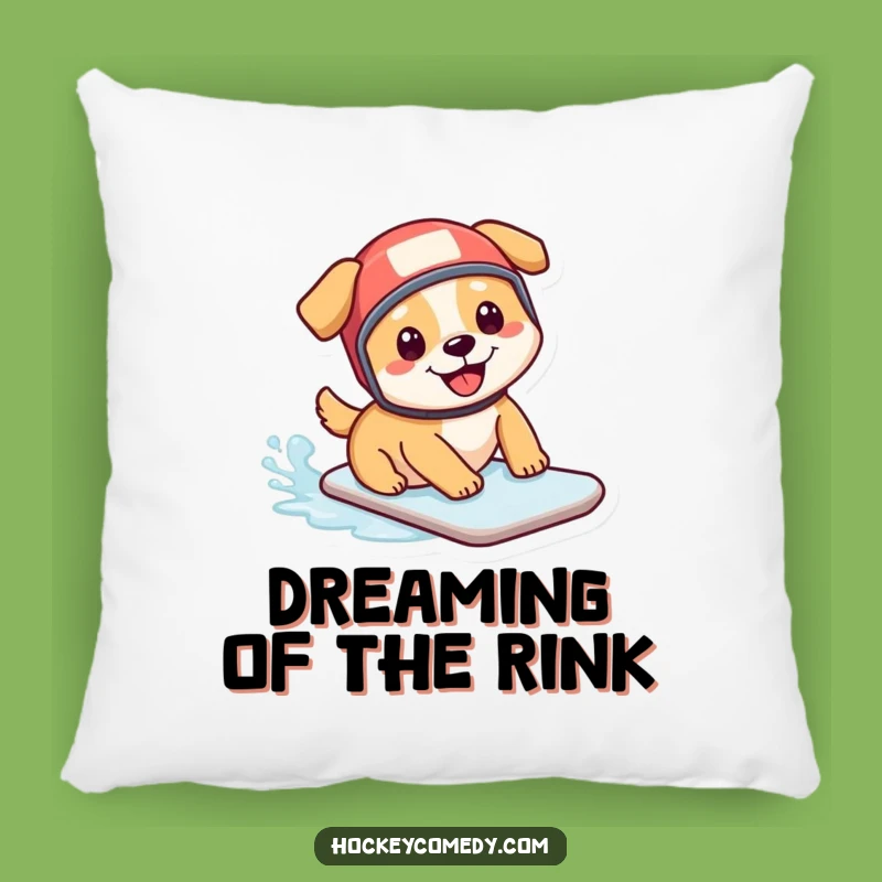 Funny Hockey Dog Pillow: Cuddle Up with this Adorable Pup's Comical Slide