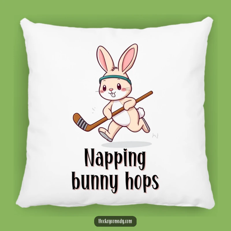 Funny Hockey Rabbit Pillow: Cozy Hopper Accent, Perfect Funny Home Gift