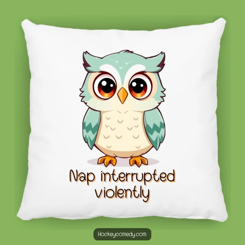 Funny Owl Pillow - Cozy & Hilarious Hockey Surprise Accent Cushion Gift