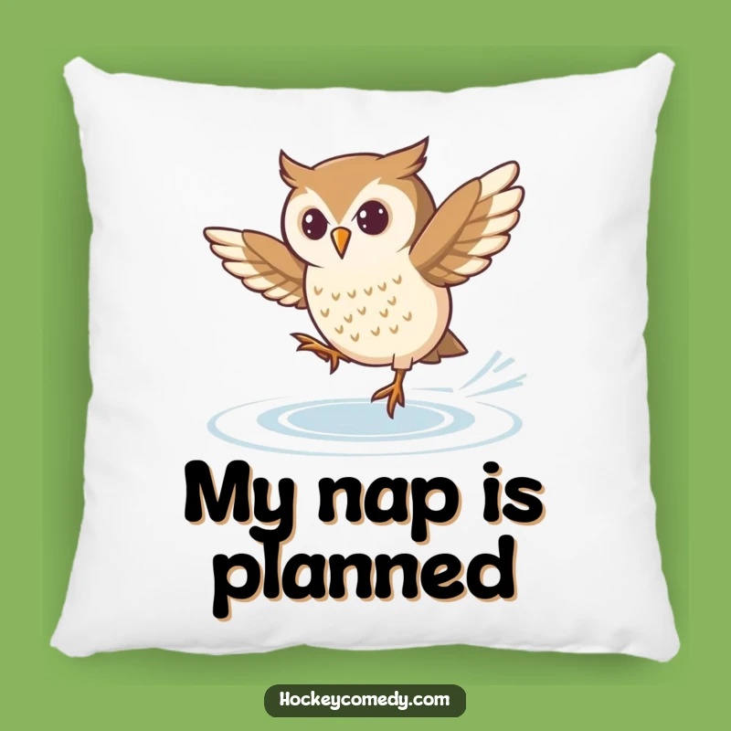 Funny Skating Owl Pillow: Add Comfort and Determined Charm to Your Space