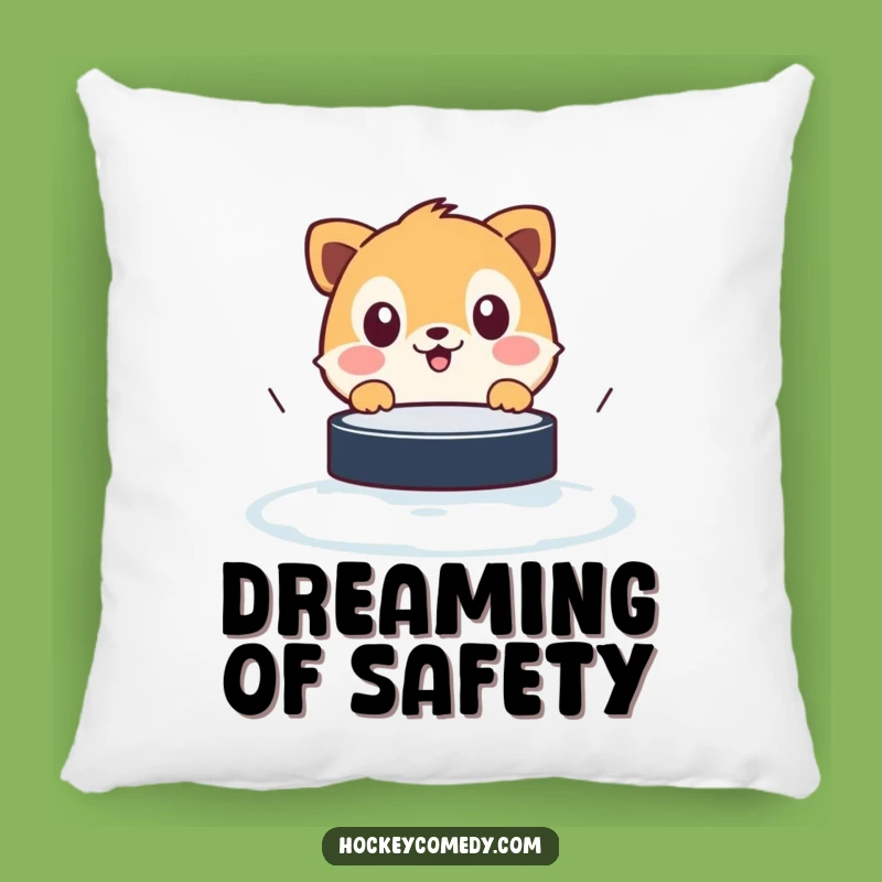 Funny Surprised Animal Pillow - Comfy Cushion with Hockey Puck Shock Humor Gift