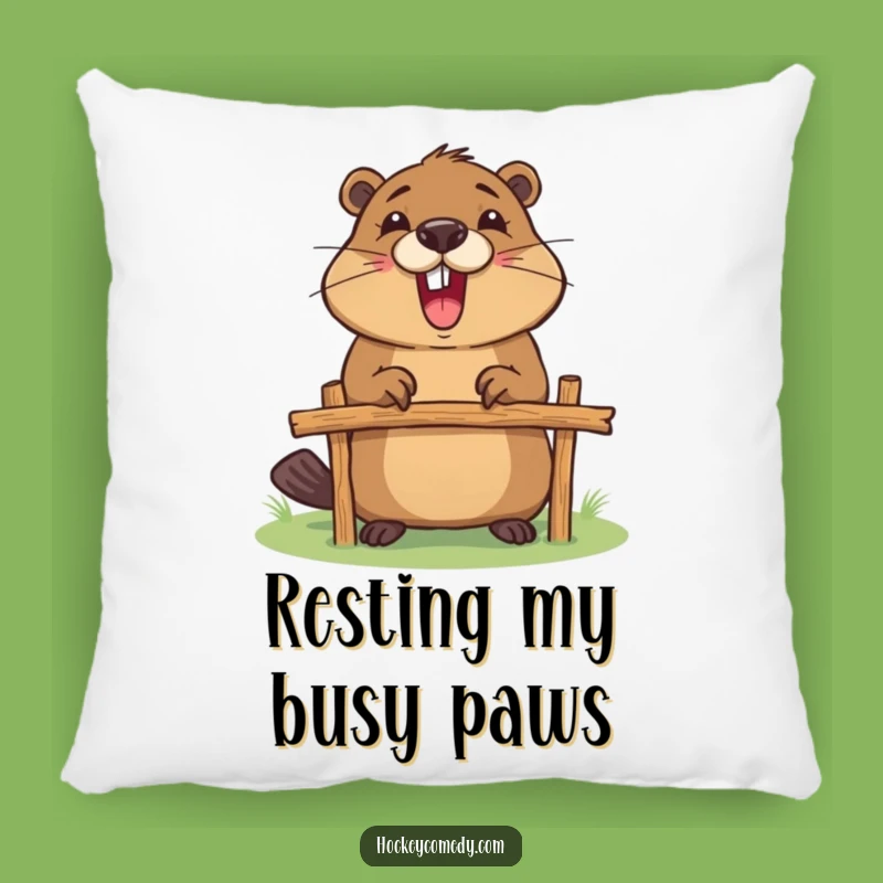 Funny Beaver Goalpost Pillow: Add Comfort and DIY Charm to Your Space
