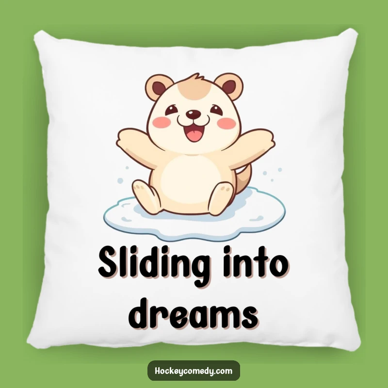 Funny Animal Ice Skating Pillow - Comfy Winter Joy Cushion Gift