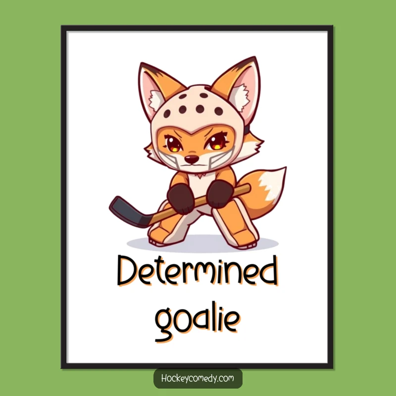 Determined Fox Goalie Digital Art Print: Score Goals On Your Walls