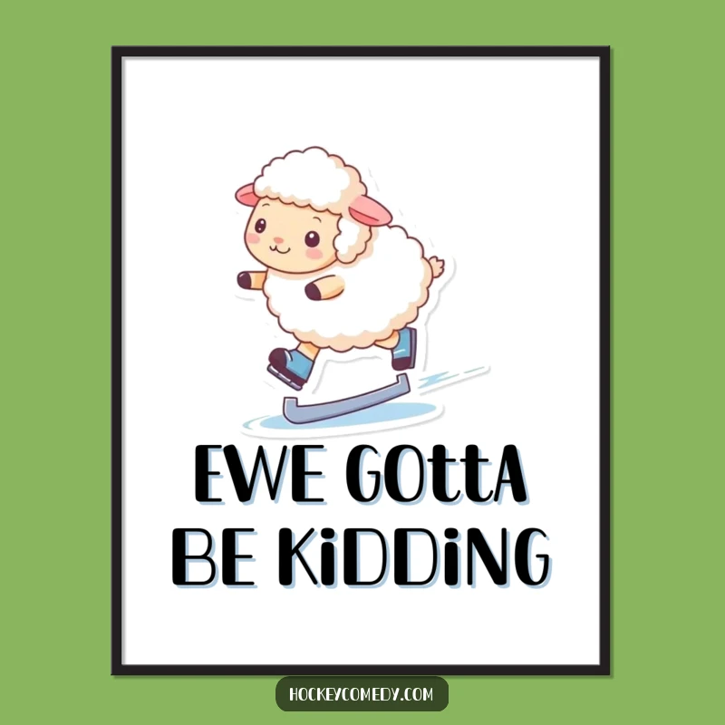 Funny Skating Sheep Digital Print: Bring Graceful Whimsy to Your Walls