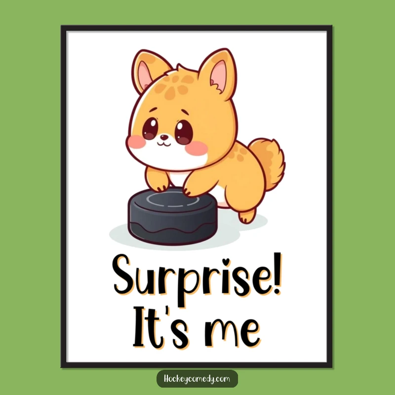 Funny Animal Puck Trip Digital Art - Surprised Pet Printable