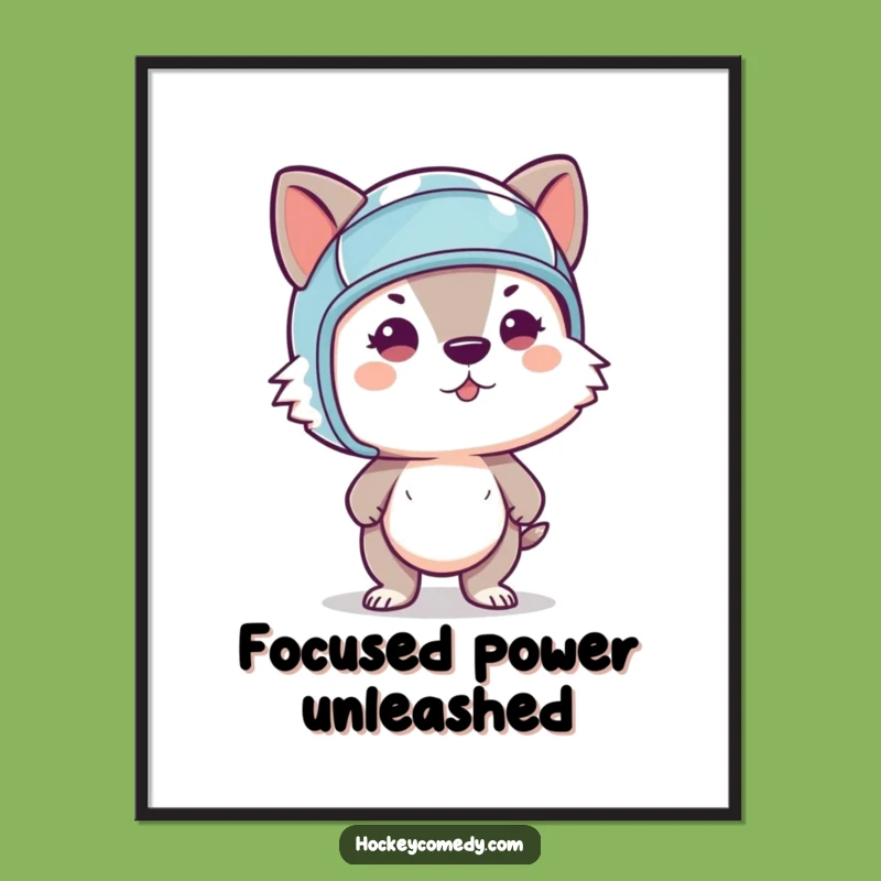 Funny Animal Slapshot Digital Art - Determined Hockey Printable