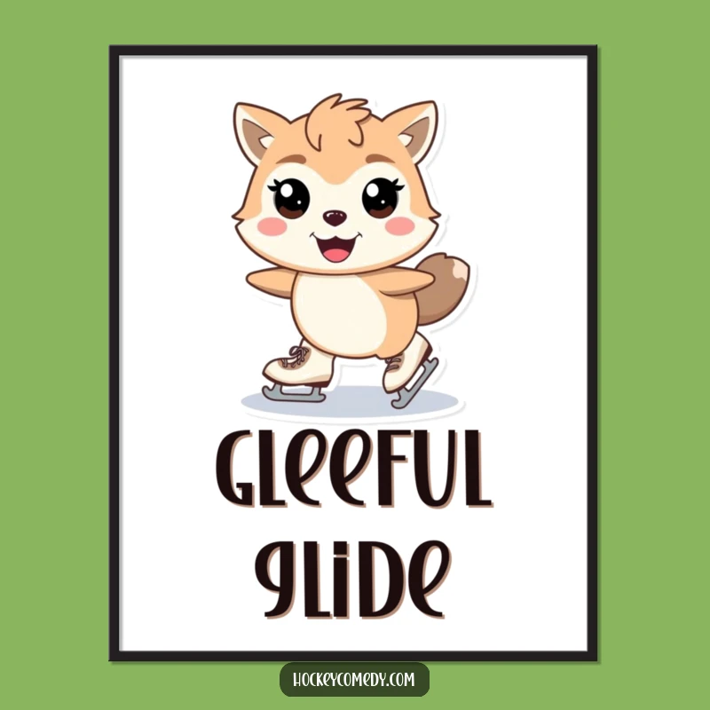 Funny Skating Animal Digital Art - Instant Smooth Decor, Gleeful Motion, Printable Funny Gift