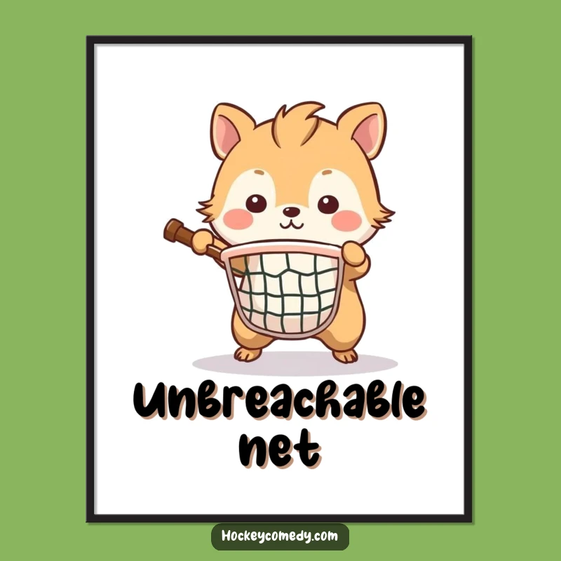 Funny Brave Animal Digital Art - Determined Goalie Print Gift