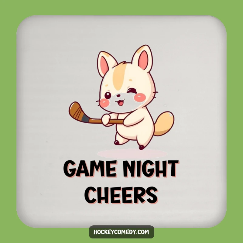 Funny Animal Hockey Coaster - Protect Surfaces with Sporty Fun, Humorous Tabletop Gift