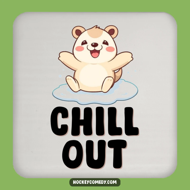 Funny Animal Ice Skating Drink Coaster - Protect Surfaces Hilariously Gift