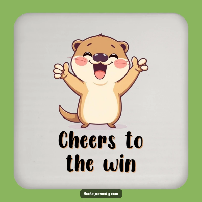 Funny Otter Coaster: Hilarious Victory Art for Drinks, Great Gift