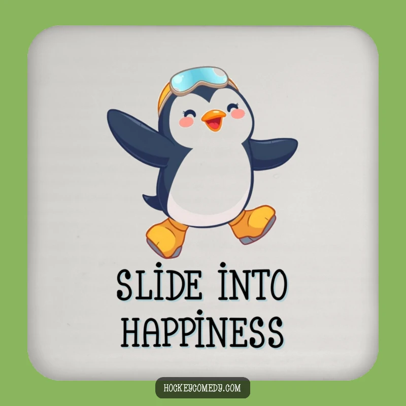 Funny Penguin Skater Coaster - Protect Surfaces with Winter Charm!