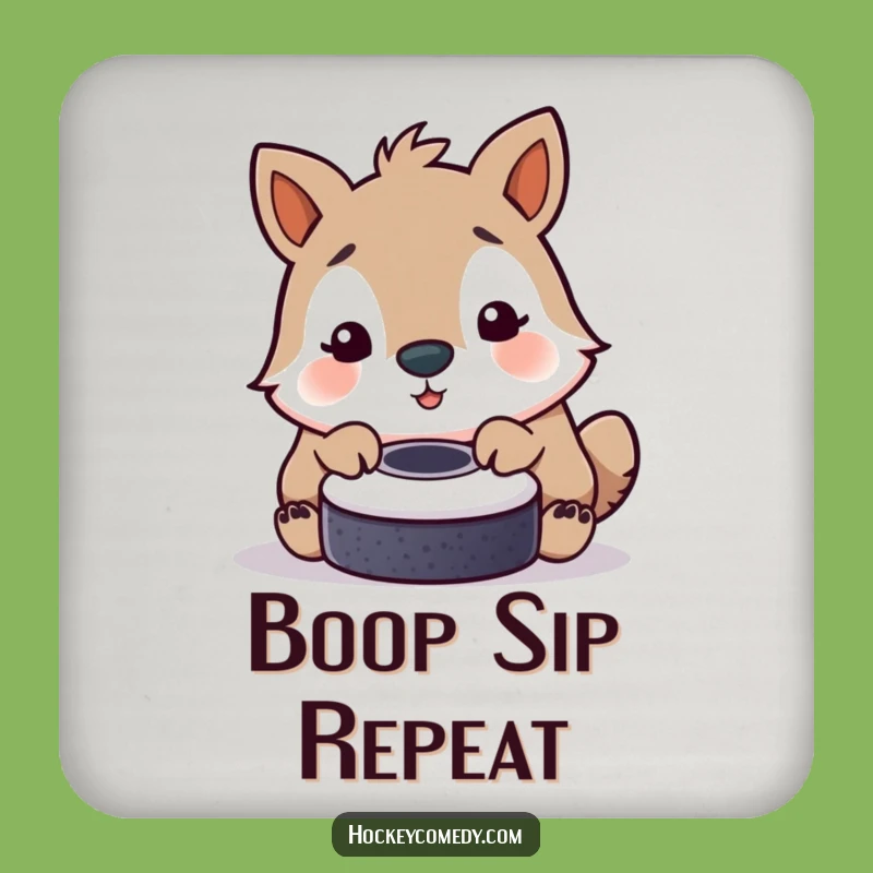 Funny Playful Animal Coaster - Protect Surfaces with Hockey Nudge Gift