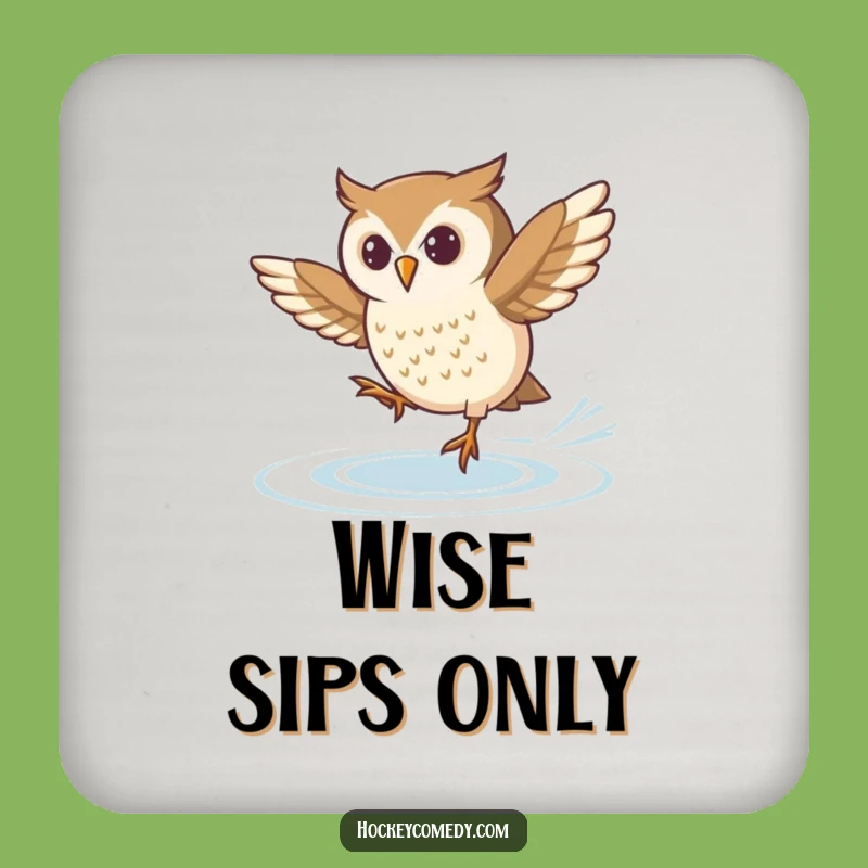 Funny Skating Owl Coasters: Protect Surfaces with Determined Style