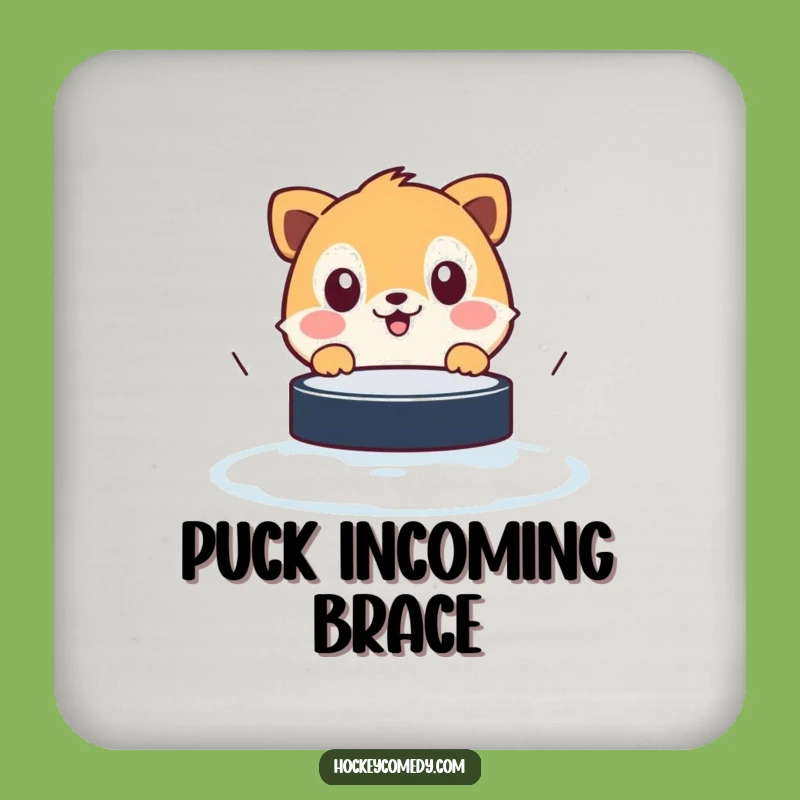 Funny Surprised Animal Coaster - Protect Surfaces with Hockey Puck Humor Gift